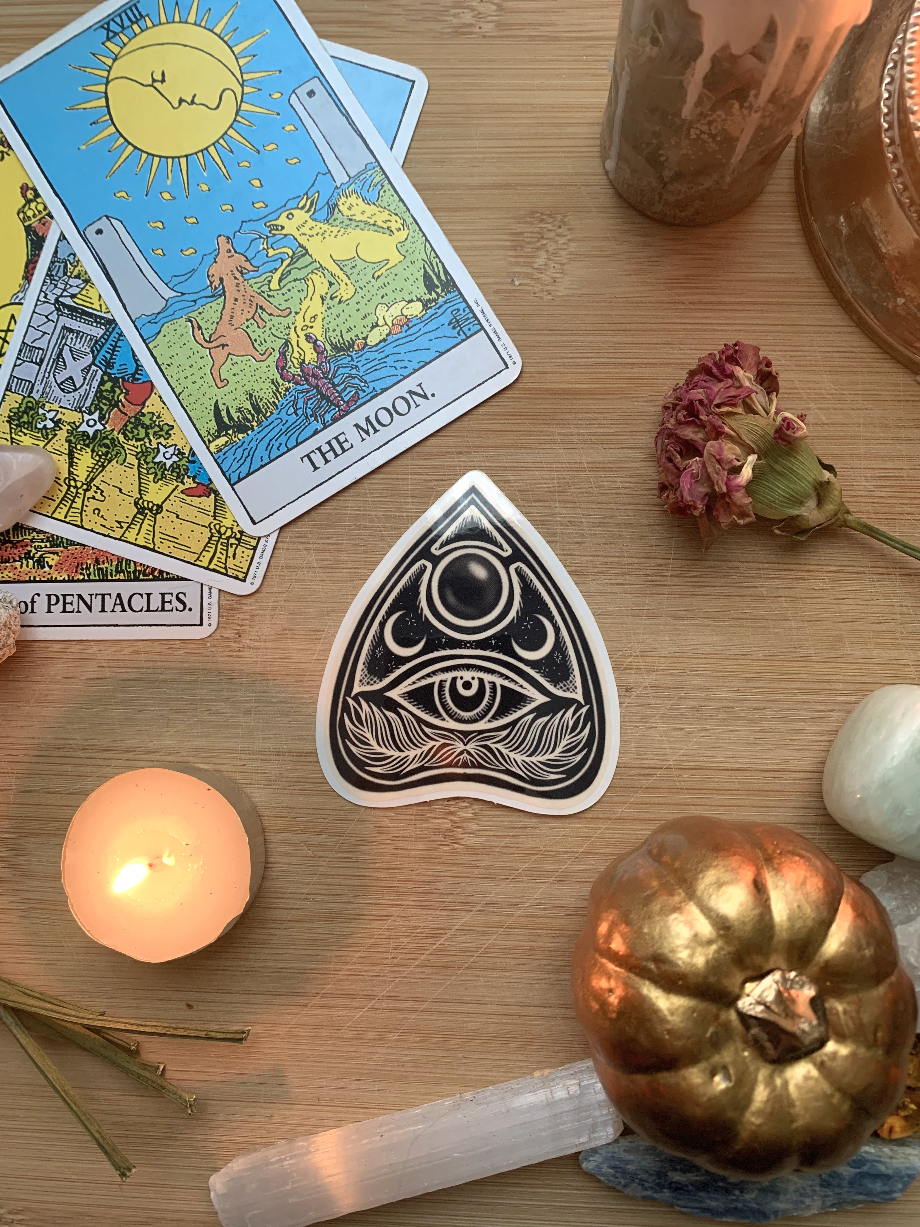 Planchette Clear Sticker| Ouija Design, Halloween Stickers, Spooky Design